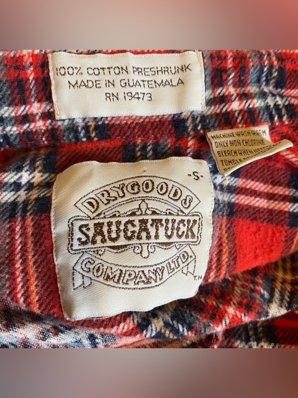 Men's Red Plaid Flannel Shirt - Classic Button-Up Size Small - Picture 2 of 8